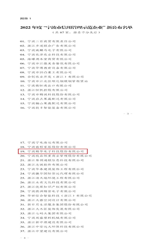 喜讯 | 我司获评宁波市信用管理示范企业(图2) 喜讯 | 我司获评宁波市信用管理示范企业(图2)